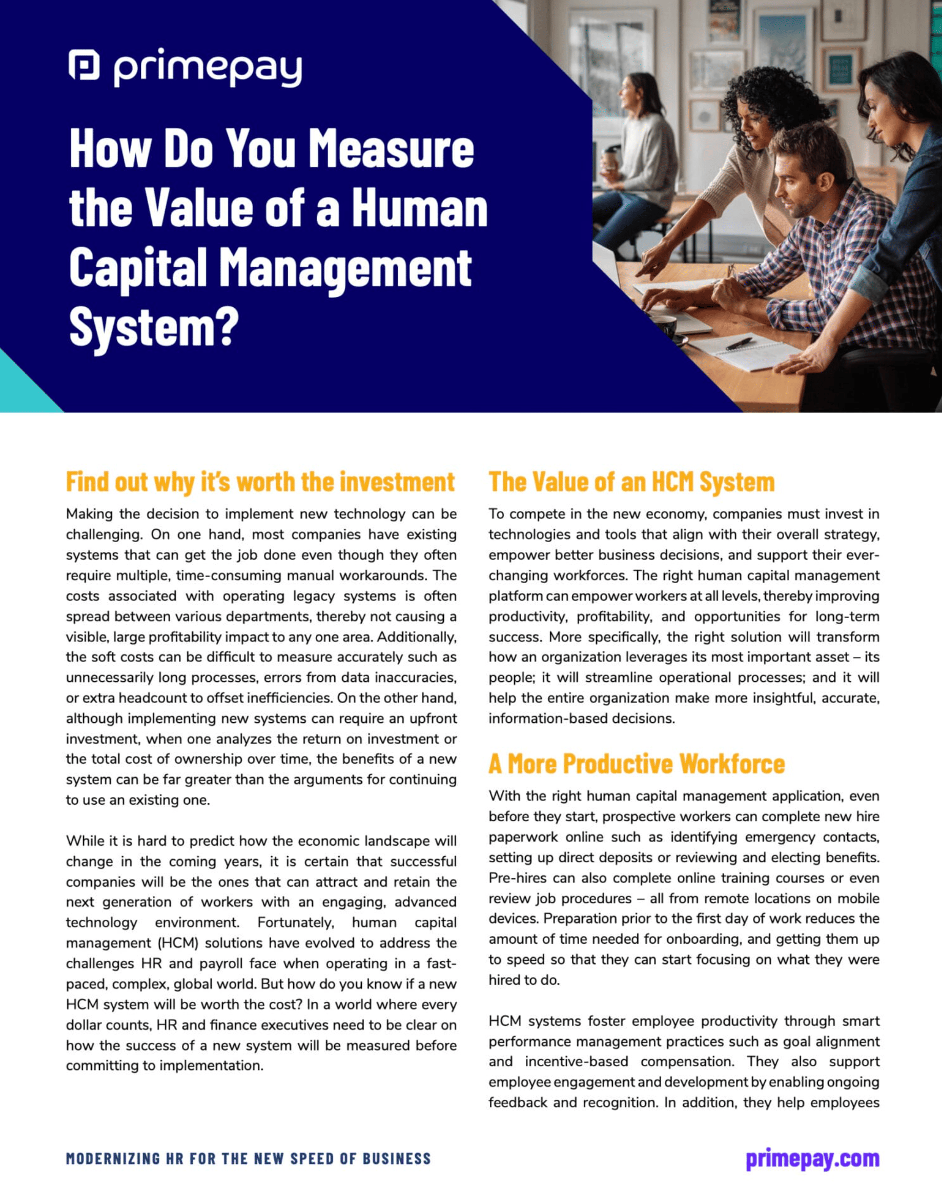 How Do You Measure the Value of a Human Capital Management System white paper cover image.
