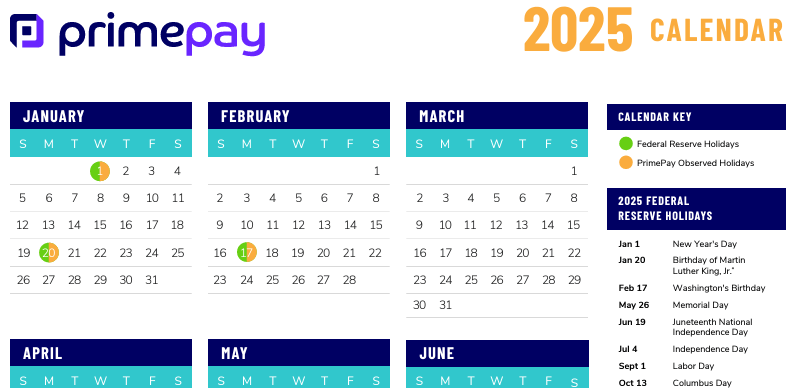 2025 payroll tax calendar screenshot