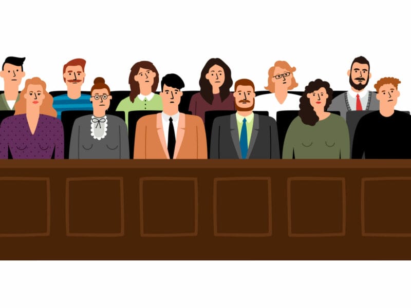 individuals sitting in court room