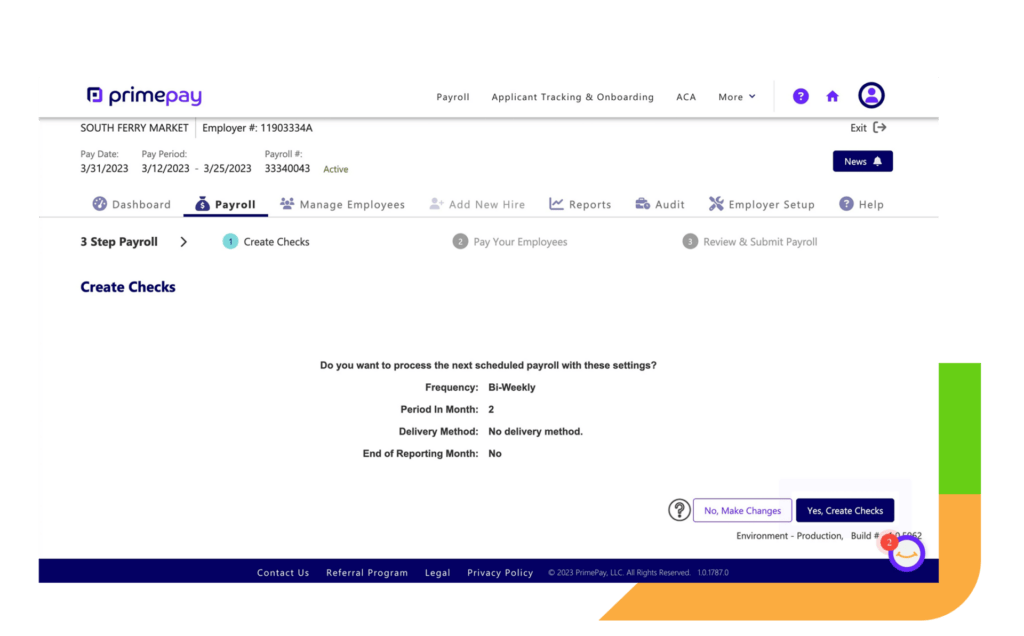 payroll software module screenshot