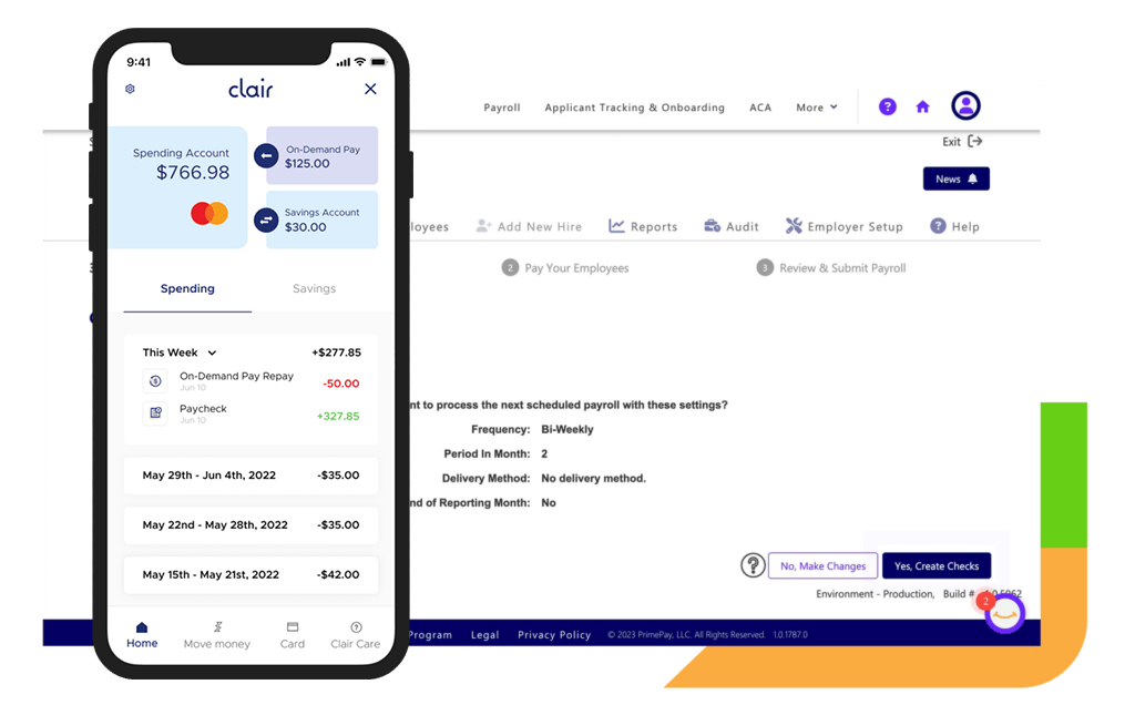 claire integration screenshot with PrimePay