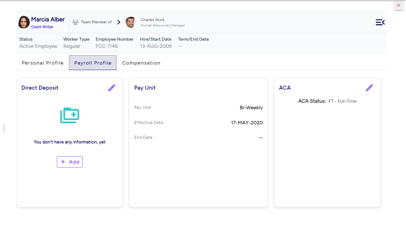 payroll software screenshot of reporting interface