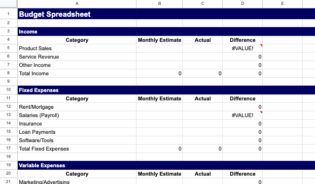 Small Business Budgeting 101 (+ Editable Budget Spreadsheet) 1 budgeting downloadable spreadsheet