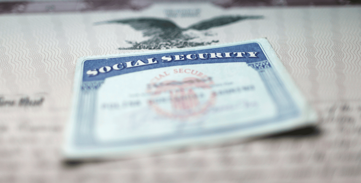 Social Security Card sitting on a desk