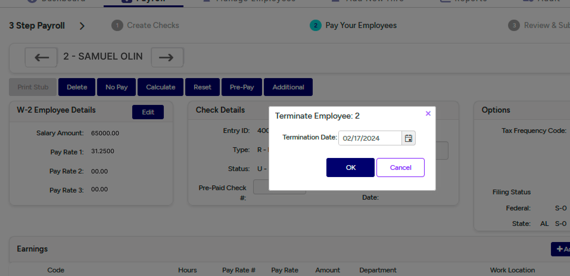 run final paycheck in primepay