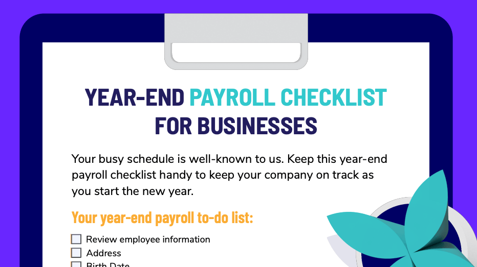 year-end payroll checklist screenshot